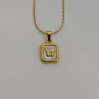 Anti Tarnish Square Butterfly Pendant Lobster Trigger Clasp Closure Necklace – Korean Jewellery