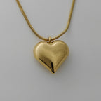 Anti Tarnish Gold Heart Pendant Necklace – Korean Fashion Jewellery