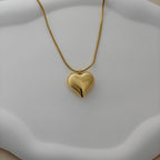 Anti Tarnish Gold Heart Pendant Necklace – Korean Fashion Jewellery
