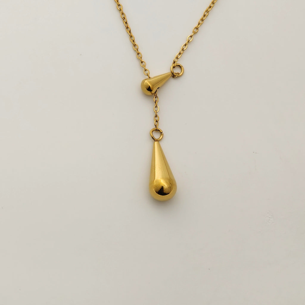 Anti-Tarnish Korean Jewellery: Water Droplets Y-Necklace