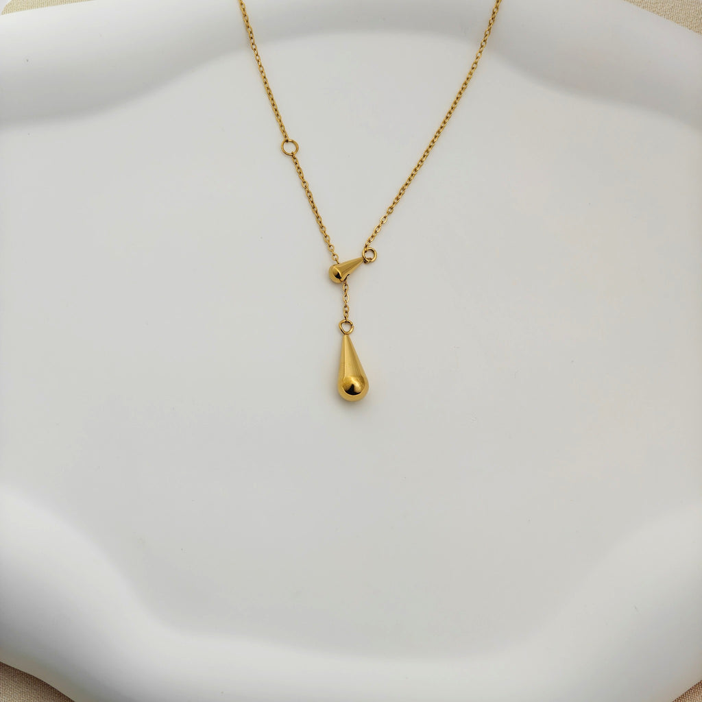 Anti-Tarnish Korean Jewellery: Water Droplets Y-Necklace
