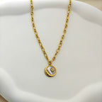 Anti-Tarnish Paperclip Chain Necklace with Celestial Moon and Star | Korean Jewellery