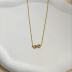 Anti-Tarnish Korean Jewellery: Infinity Symbol Necklace with Cubic Zirconia
