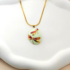 Dragonfly Pendant  Blade Chain Necklace Anti Tarnish Korean Jewellery