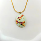 Dragonfly Pendant  Blade Chain Necklace Anti Tarnish Korean Jewellery