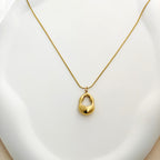 Elegant Organic Shape Gold Pendant – Anti Tarnish Korean Jewelry