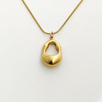 Elegant Organic Shape Gold Pendant – Anti Tarnish Korean Jewelry