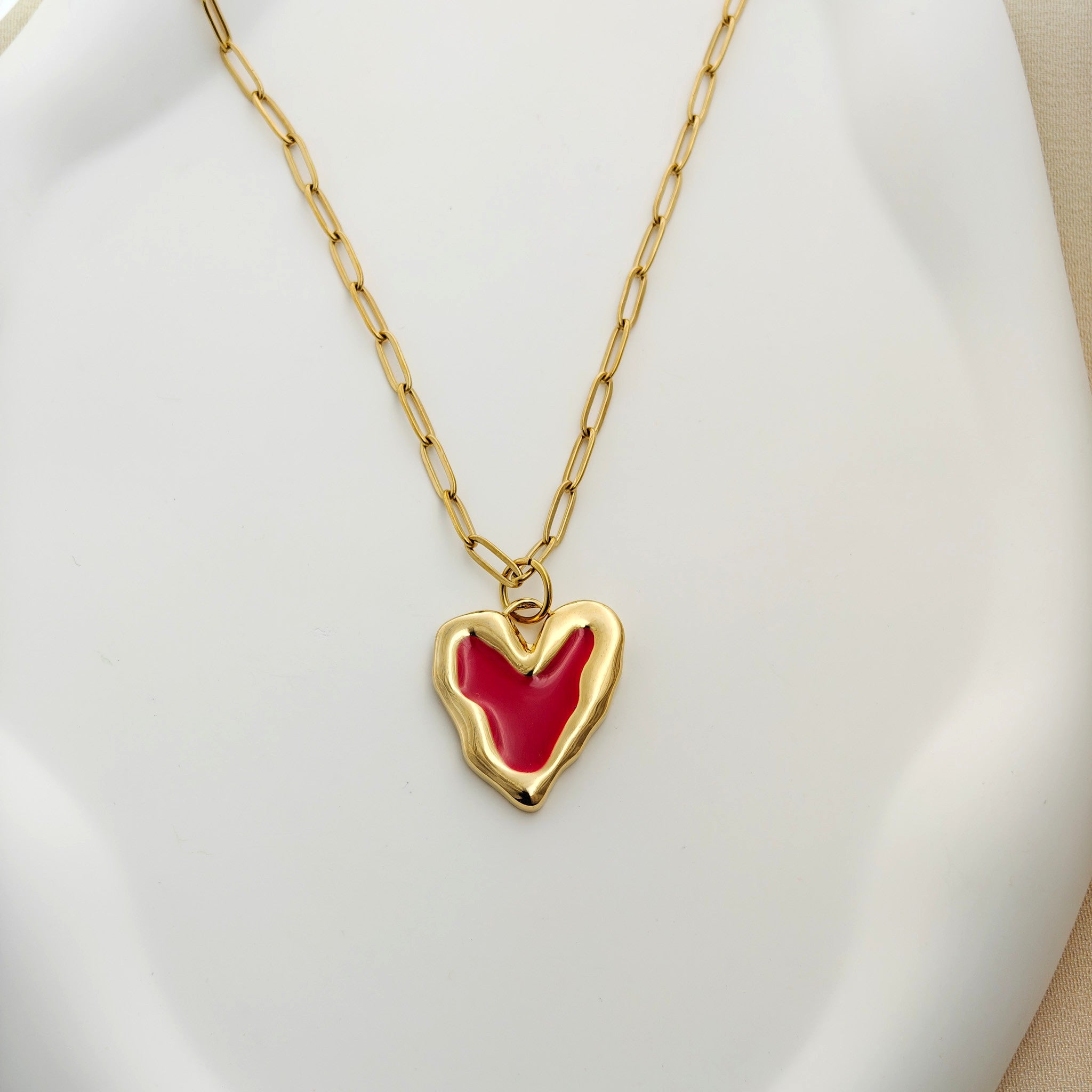 Anti-Tarnish Korean Heart Necklace – Affordable & Chic Jewelry