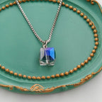 Korean Anti-Tarnish Crystal Cube Necklace