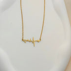 Anti-Tarnish Korean Heartbeat Necklace – Stylish & Affordable Jewelry