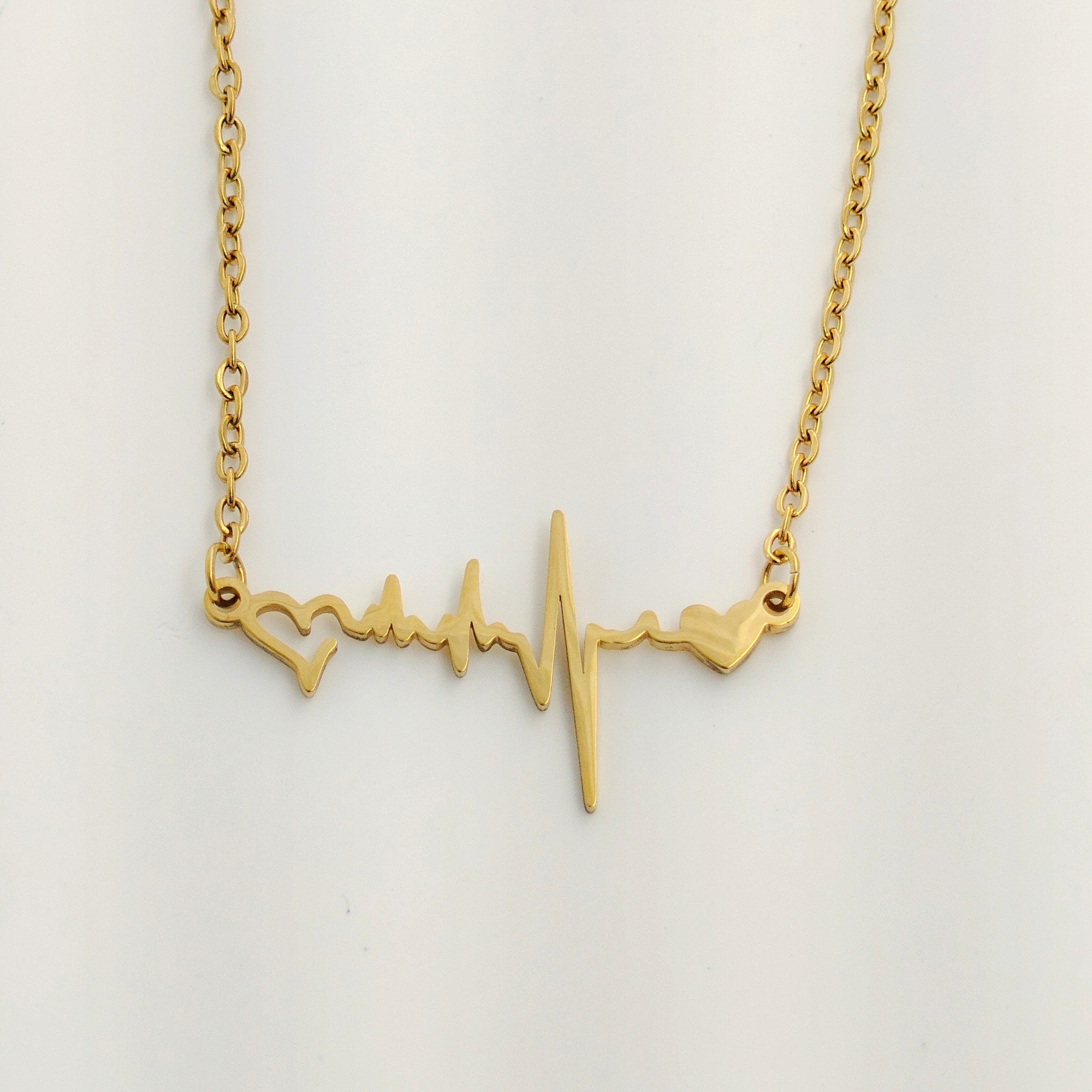 Anti-Tarnish Korean Heartbeat Necklace – Stylish & Affordable Jewelry