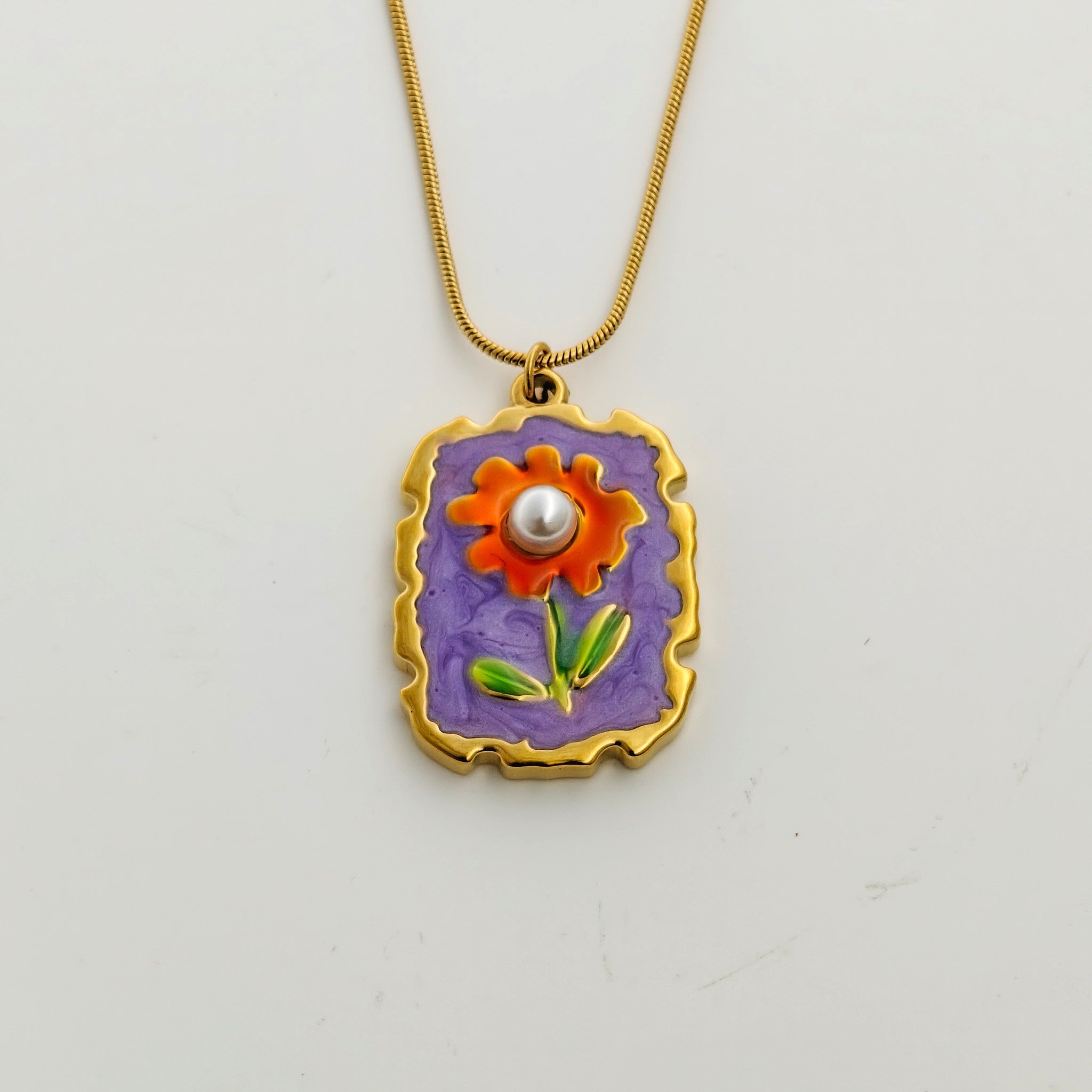 Vibrant Bloom Pearl Pendant – Korean Anti-Tarnish Art Necklace, Affordable & Chic