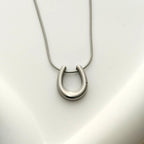 Minimalist Korean Silver U-Pendant Necklace – Anti-Tarnish