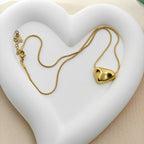 Modern Gold Heart Nugget Necklace – Korean Anti-Tarnish