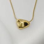 Modern Gold Heart Nugget Necklace – Korean Anti-Tarnish
