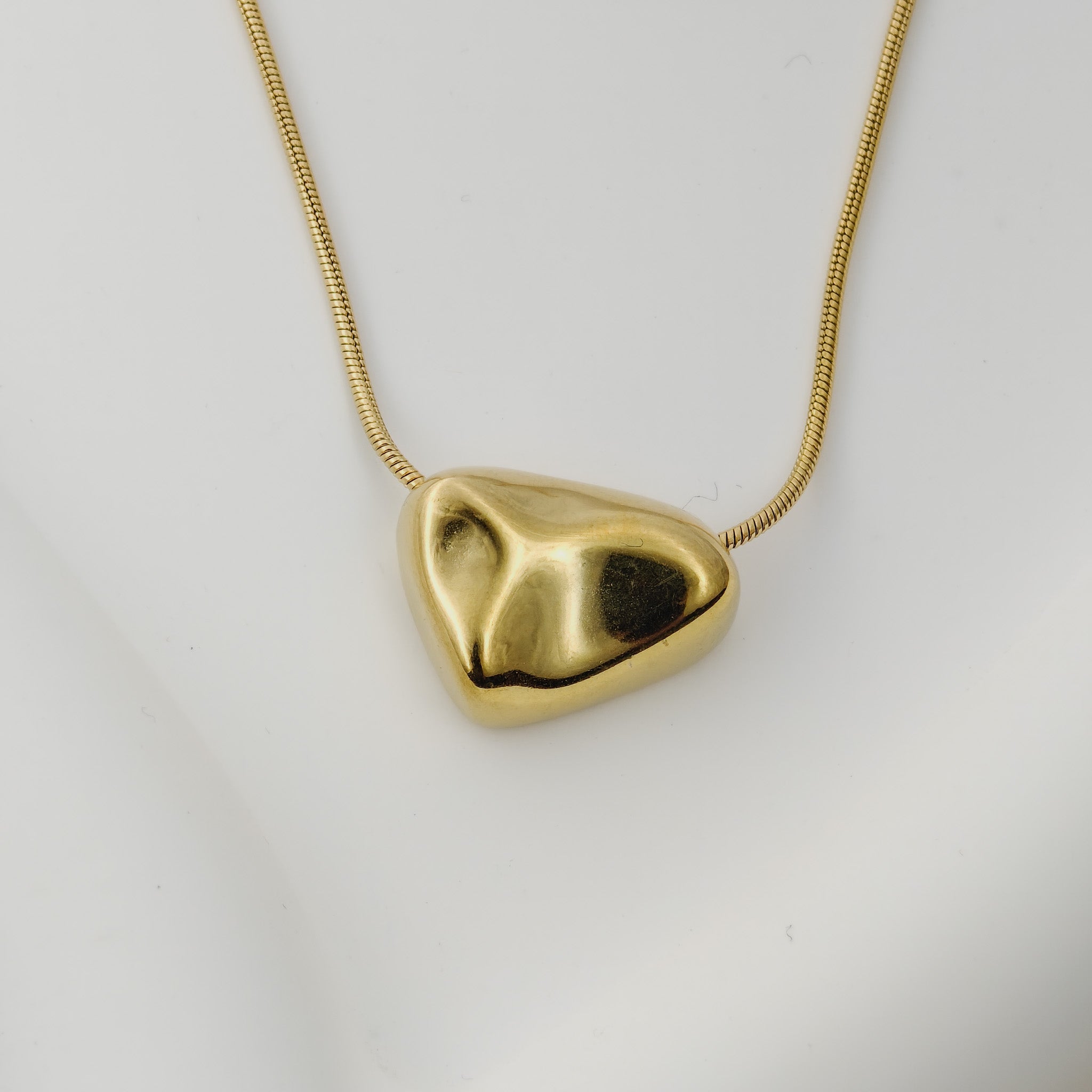 Modern Gold Heart Nugget Necklace – Korean Anti-Tarnish