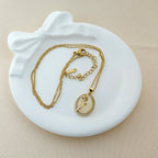Enchanted Rose Oval Pendant – Korean Anti-Tarnish Necklace