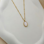 Classic Oval Shell Pendant – Korean Anti-Tarnish Necklace
