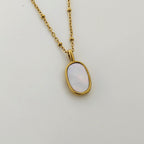 Classic Oval Shell Pendant – Korean Anti-Tarnish Necklace