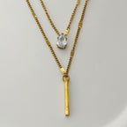 Layered Drop & Bar Necklace – Korean Anti-Tarnish