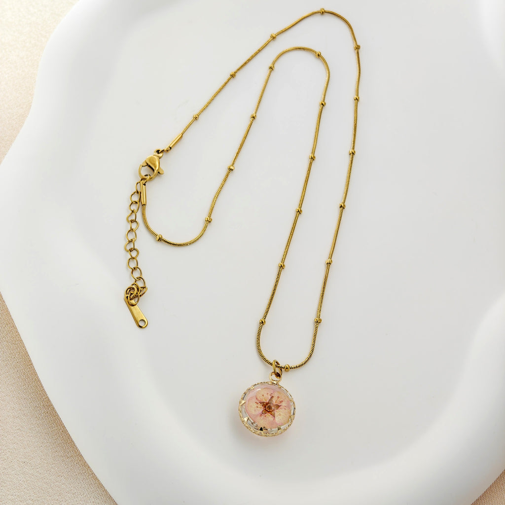 Blossom Charm Pendant – Korean Anti-Tarnish Floral Necklace