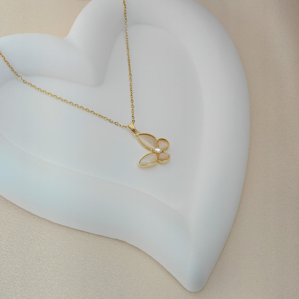 Dainty Gold-Plated Anti-Tarnish Korean Butterfly Necklace