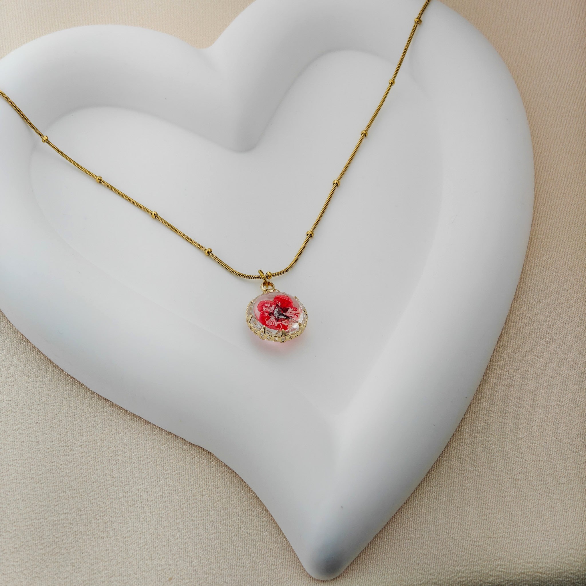 Dainty Real Flower Anti-Tarnish Korean Jewelry Necklace