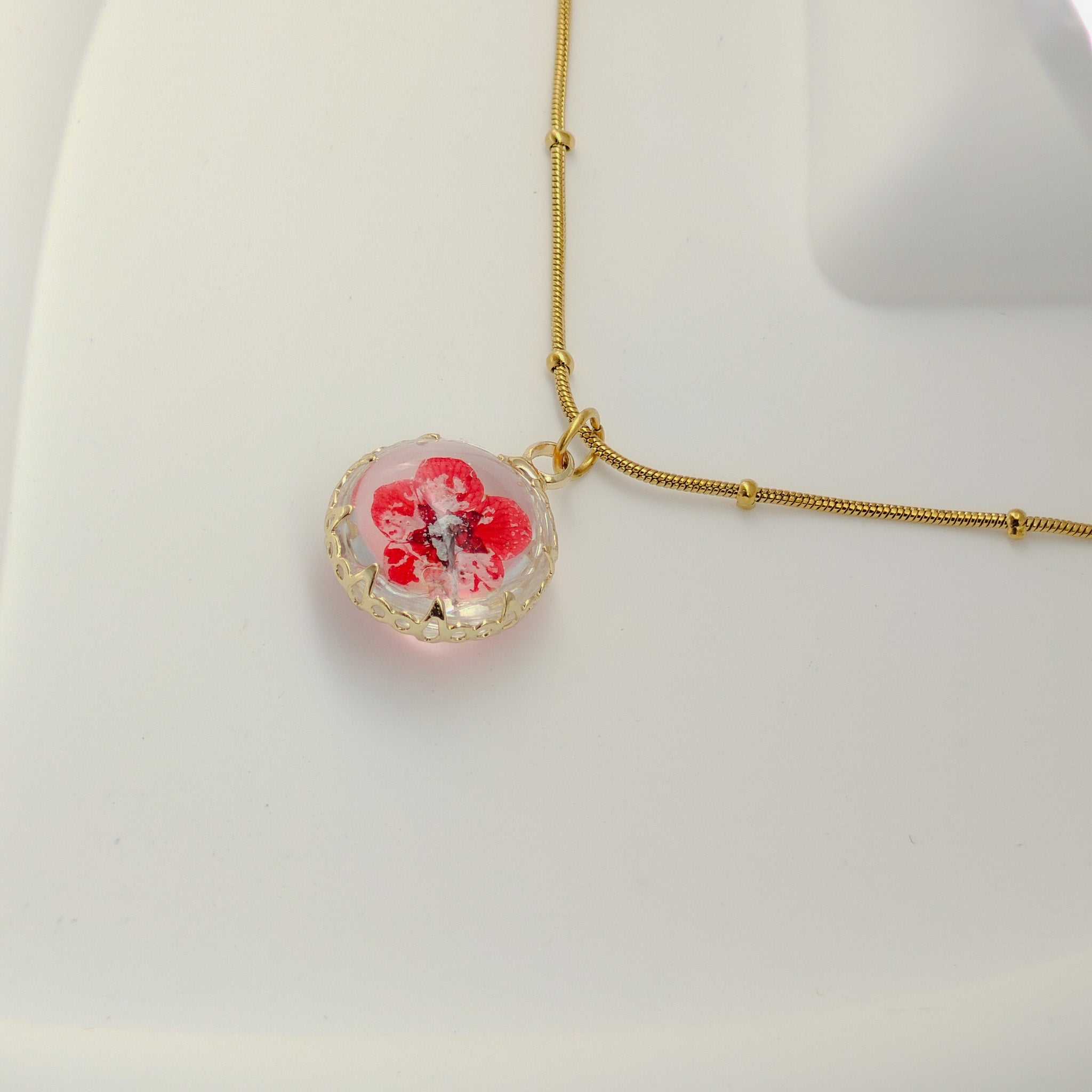 Dainty Real Flower Anti-Tarnish Korean Jewelry Necklace
