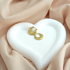 Anti Tarnish Artistic Textured Crescent Shape Hoop Earrings – Korean Jewellery Style