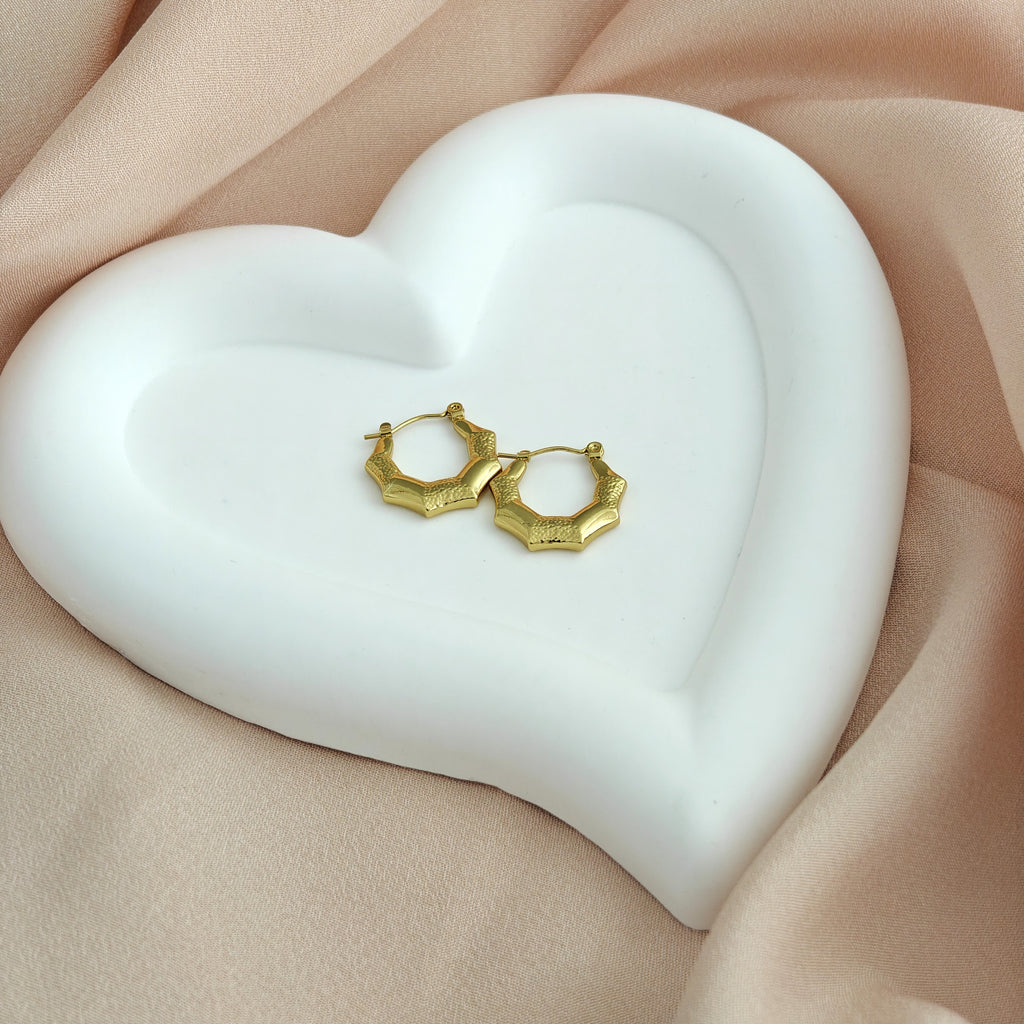 Anti Tarnish Starburst Shape Hoop Earrings – Korean Jewellery