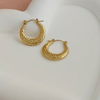Anti Tarnish Crescent Hoop Earrings – Korean Jewellery