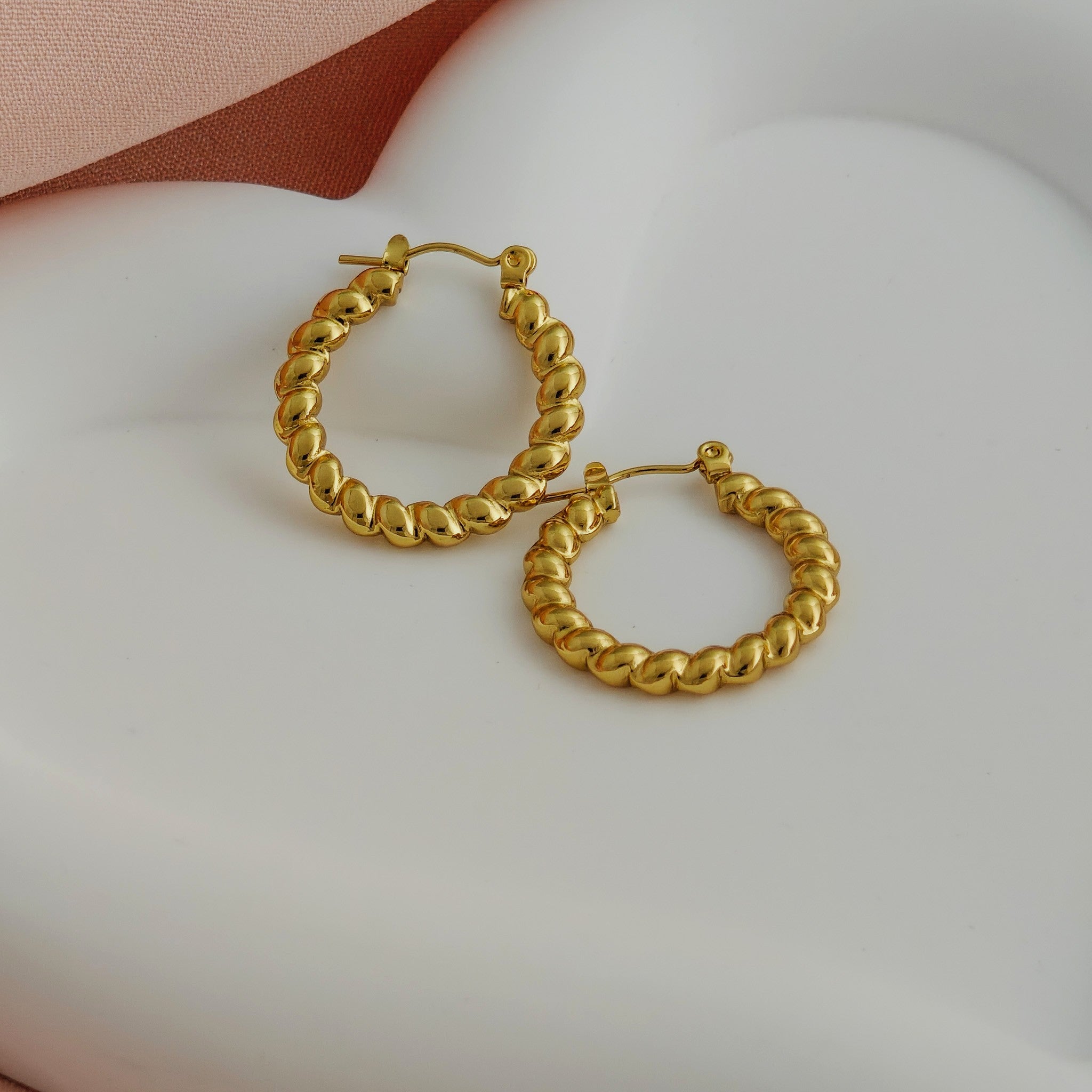 Anti-Tarnish Korean Twisted Hoop Earrings