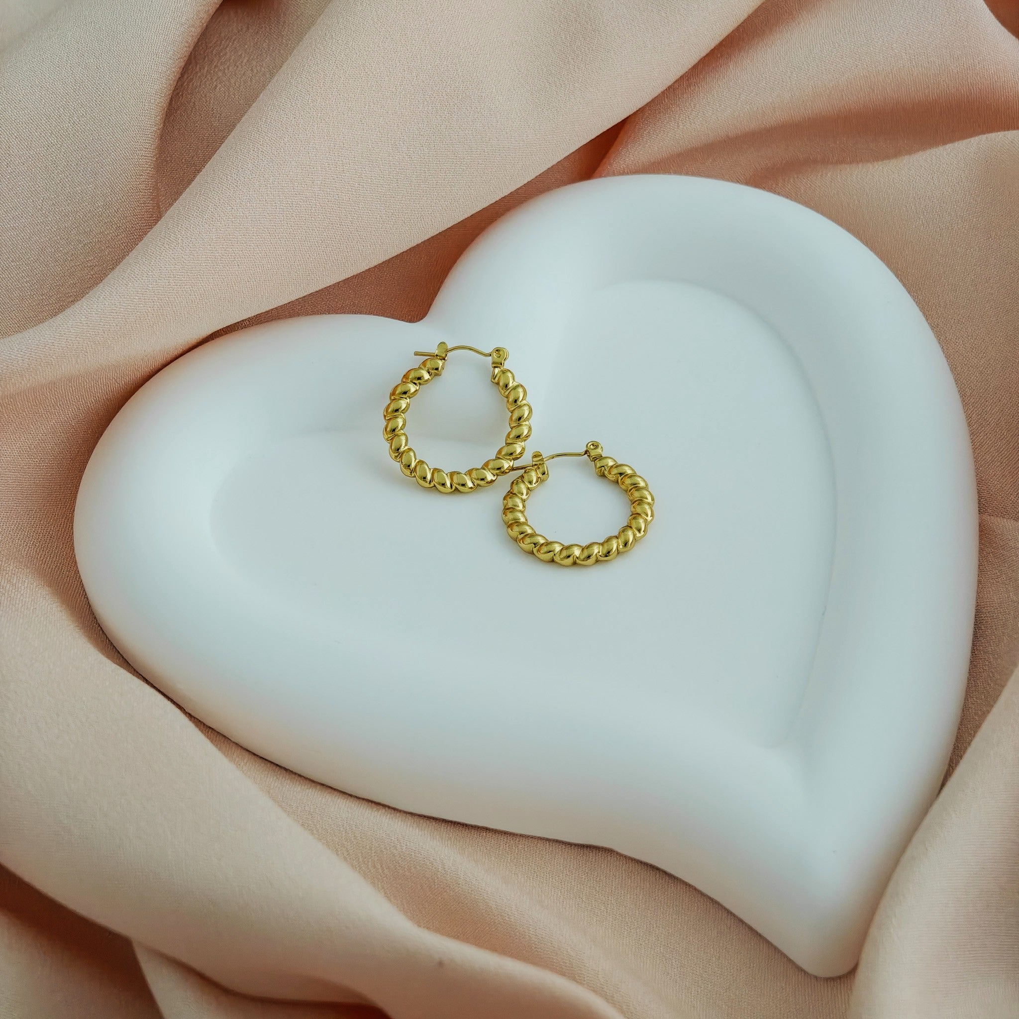 Anti-Tarnish Korean Twisted Hoop Earrings