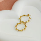 Gold-Plated Anti-Tarnish Bamboo Hoop Earrings