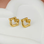 Tarnish-Resistant Korean Jewelry: Puffy Heart Studs