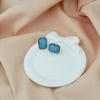 Tarnish-Resistant Korean Jewelry: Blue Stone Studs