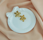 Tarnish-Resistant Gold Plated Flower Earrings