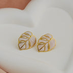 Korean Design Elegant Anti Tarnish Leaf Studs