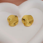 Anti Tarnish Korean Irregular Wave Stud Earrings