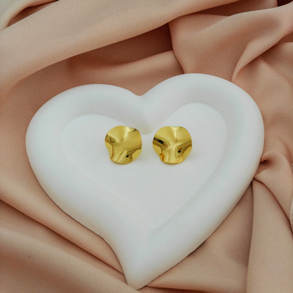 Anti Tarnish Korean Irregular Wave Stud Earrings