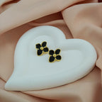 Silver-Plated Anti-Tarnish Korean Enamel Flower Earrings