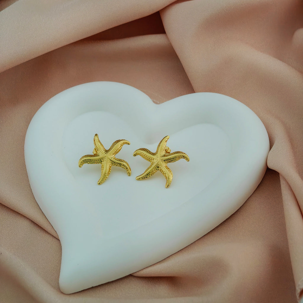 Korean Style Golden Starfish Anti Tarnish Studs Korean Style