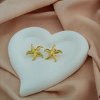 Korean Style Golden Starfish Anti Tarnish Studs Korean Style