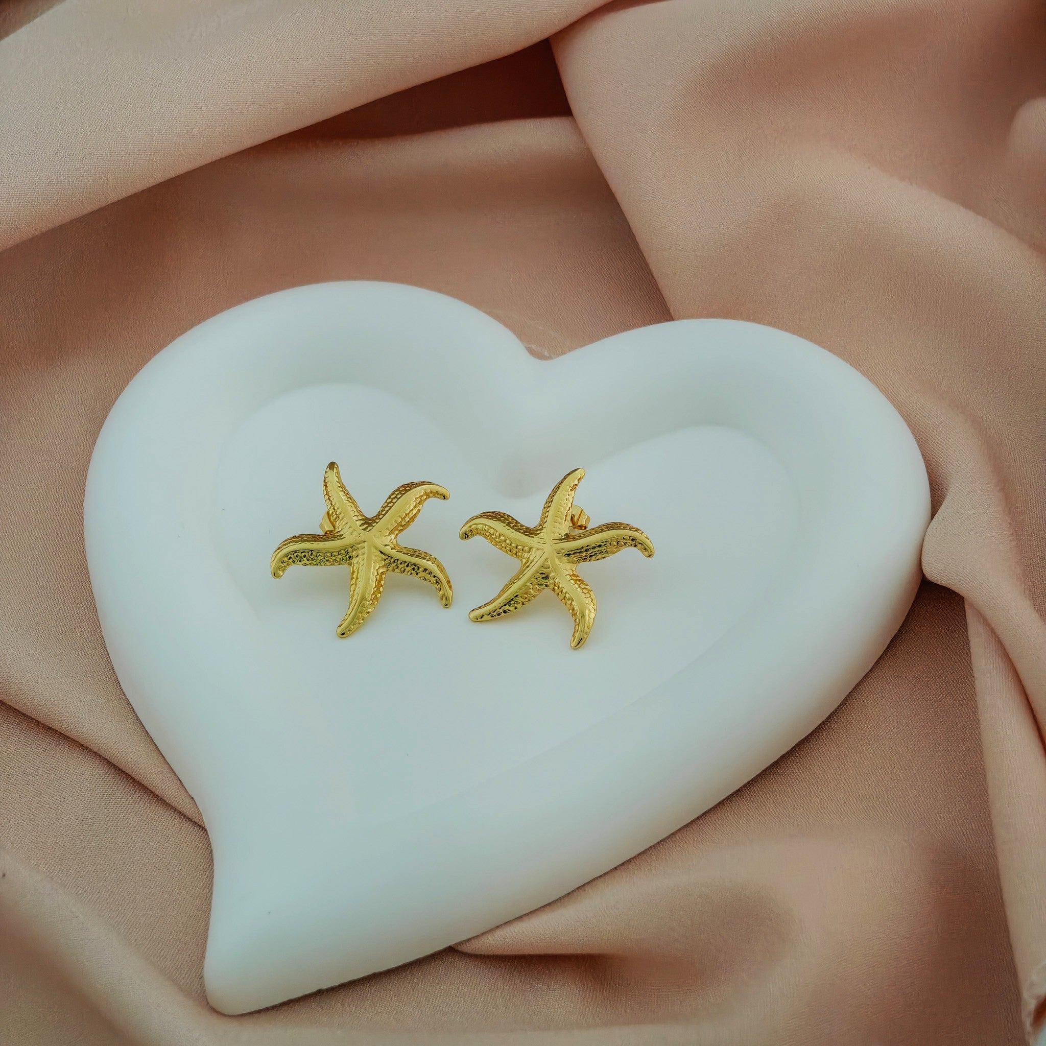 Korean Style Golden Starfish Anti Tarnish Studs Korean Style