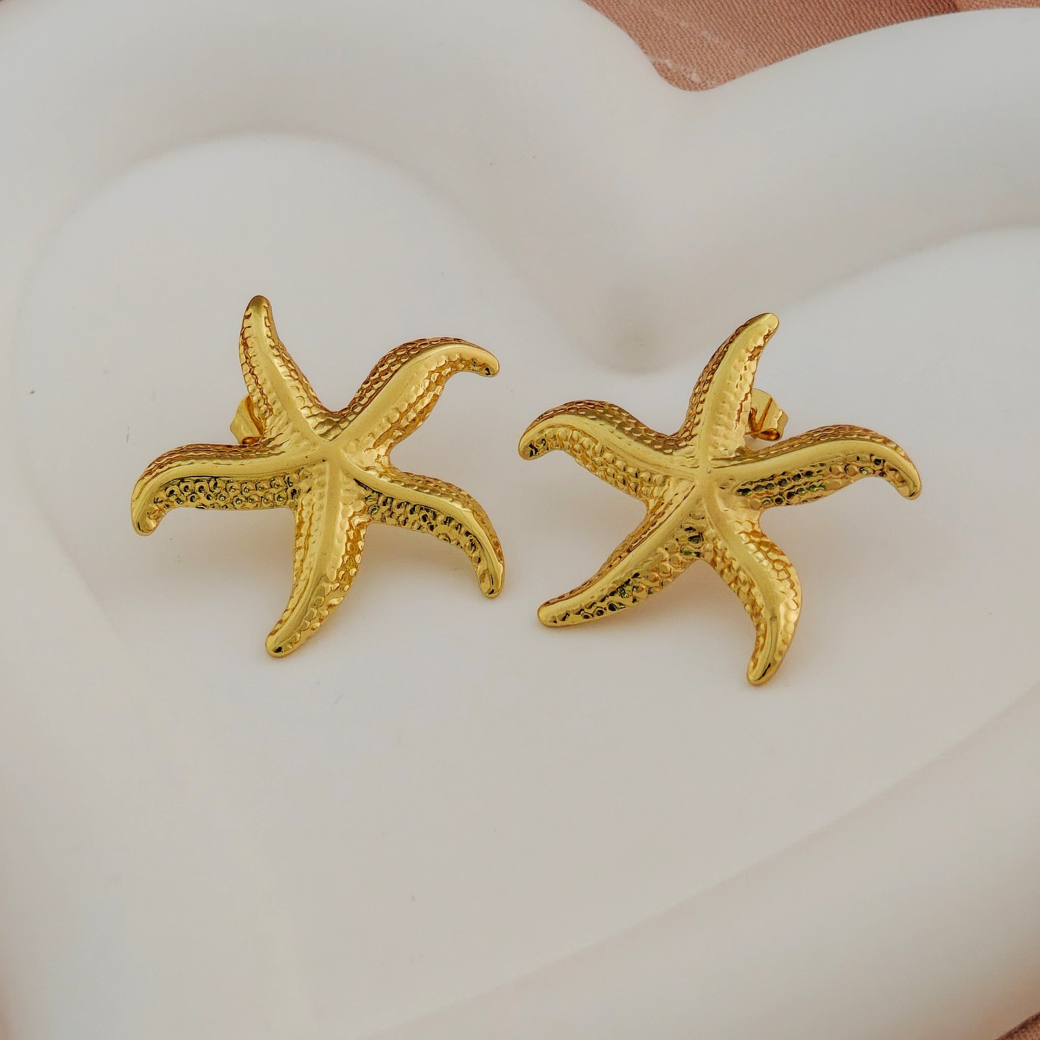 Korean Style Golden Starfish Anti Tarnish Studs Korean Style