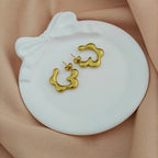 Gold Plated Irregular Shape Hoop Earrings Korean Jewellery