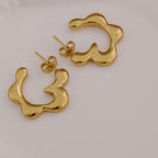 Gold Plated Irregular Shape Hoop Earrings Korean Jewellery