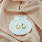 V-Shaped Anti-Tarnish Korean Golden Hoop Earrings