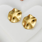 Gold Anti-Tarnish Korean V-Shaped & Sculpted Earrings