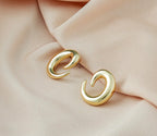 V-Shaped Anti-Tarnish Korean Hoop Earrings